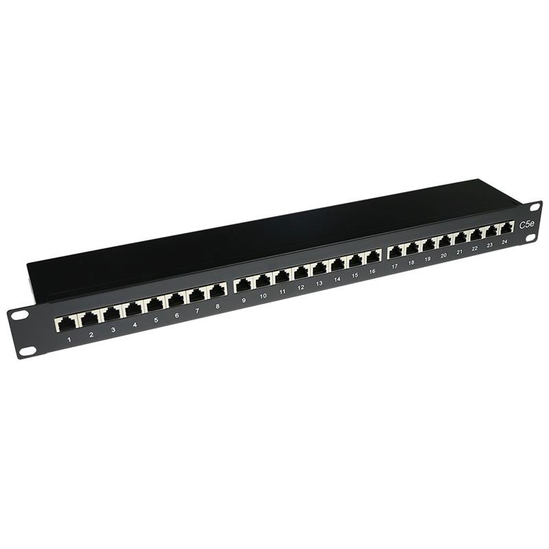 ACT Patchpaneel 24-ports shielded met cover Cat5e
