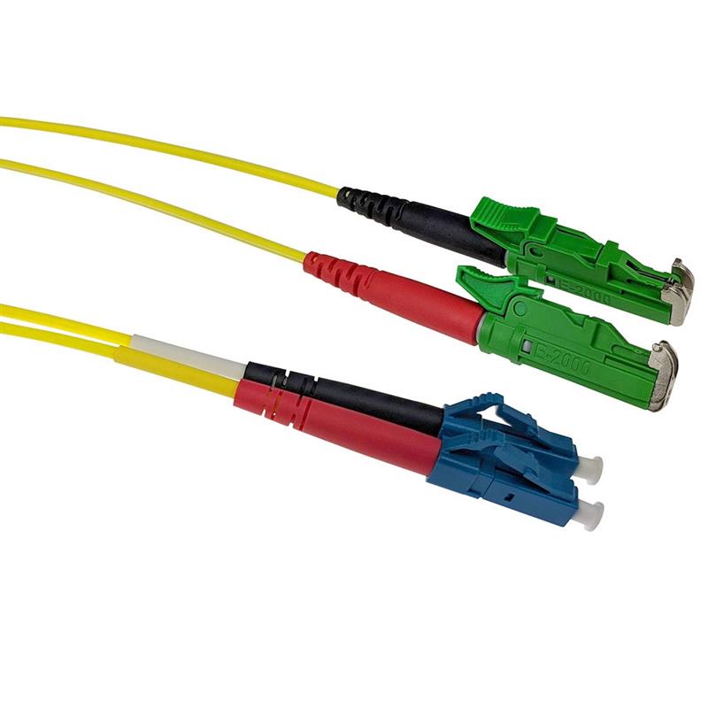 ACT RL3210 Glasvezel kabel 10 m 2x E-2000 (APC) LC/UPC OS2 Blauw, Groen, Geel