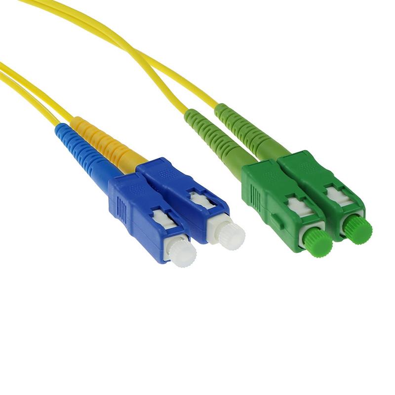 ACT SC/APC8 - SC/PC 9/125um OS1 DUPLEX (FOSCCD-*M-A-1M) 1m Glasvezel kabel Geel