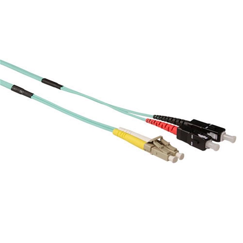 ACT RL5202 Glasvezel kabel 20 m 2x LC 2x SC OM3 Zwart, Blauw, Grijs, Rood, Geel