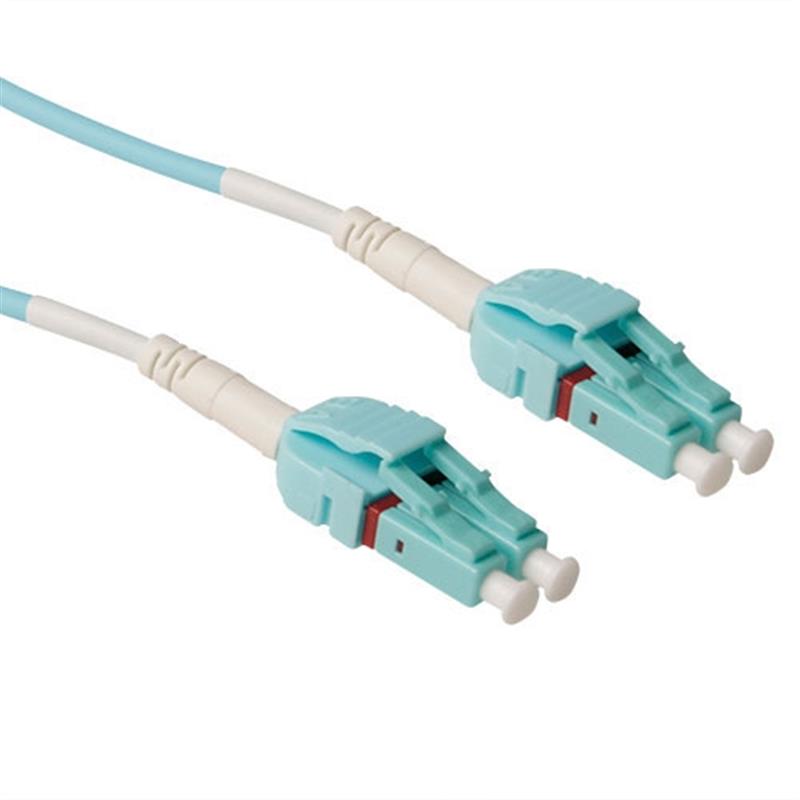 ACT RL6100 Glasvezel kabel 0,5 m 2x LC OM3 Blauw, Wit
