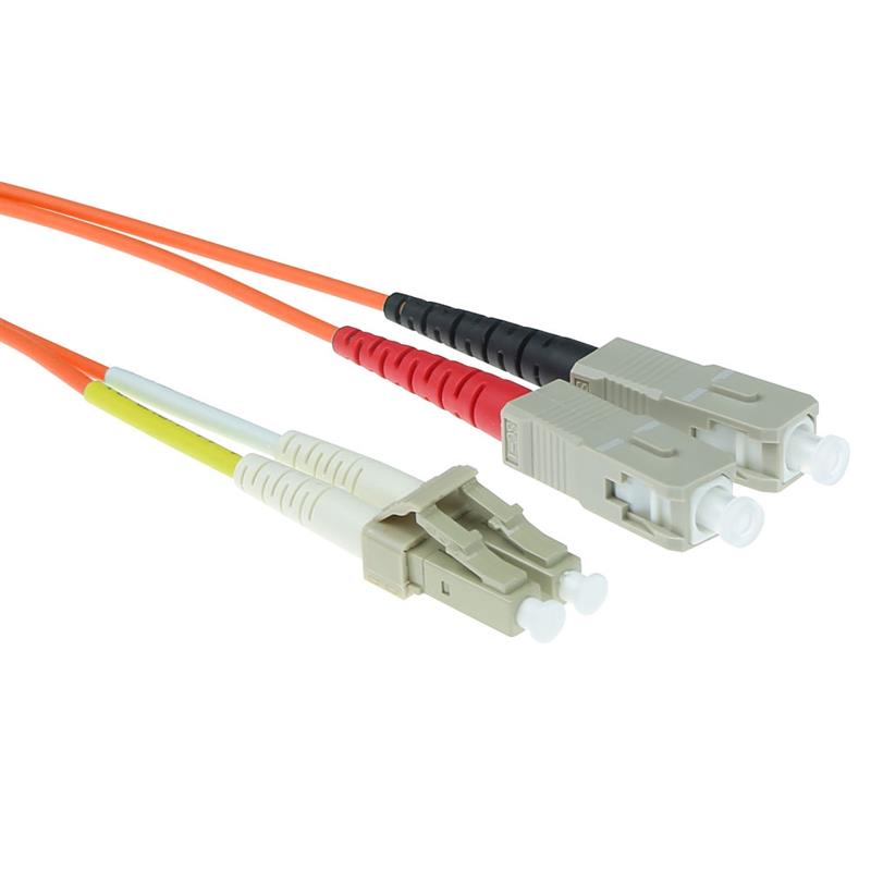ACT RL8551 Glasvezel kabel 1,5 m LC SC Oranje