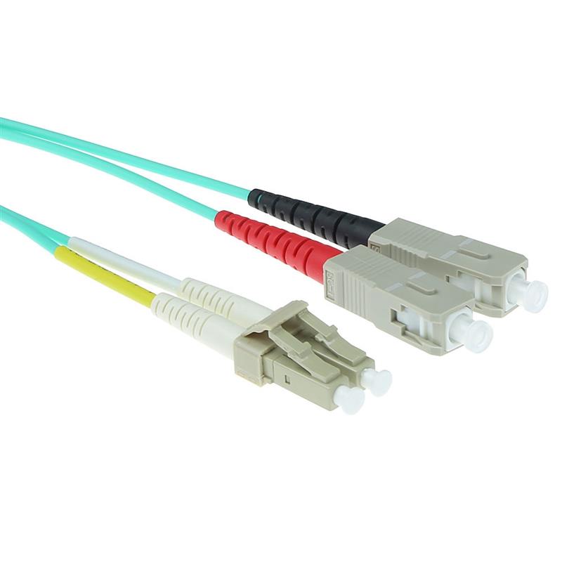 ACT RL8650 Glasvezel kabel 50 m LC SC Blauw