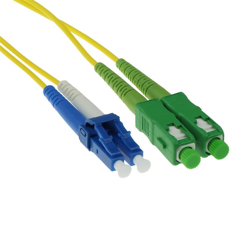 ACT RL8850 Glasvezel kabel 50 m 2x SC/APC 2x LC/PC OS2 Geel