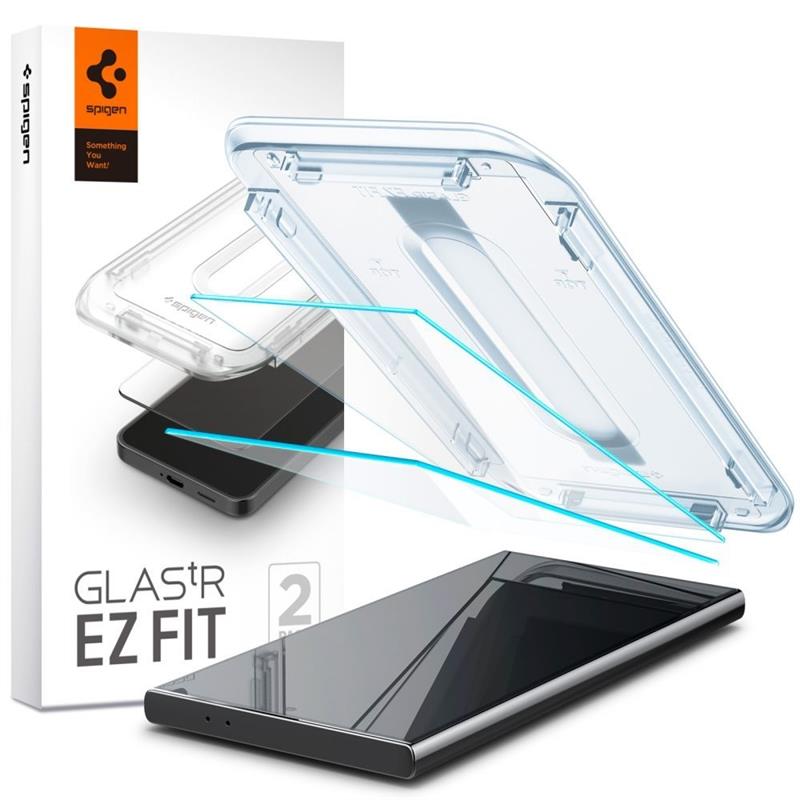 Spigen Screenprotector Samsung Galaxy S24 Ultra - Tempered Glas with AlignMaster 2 Pack - Clear