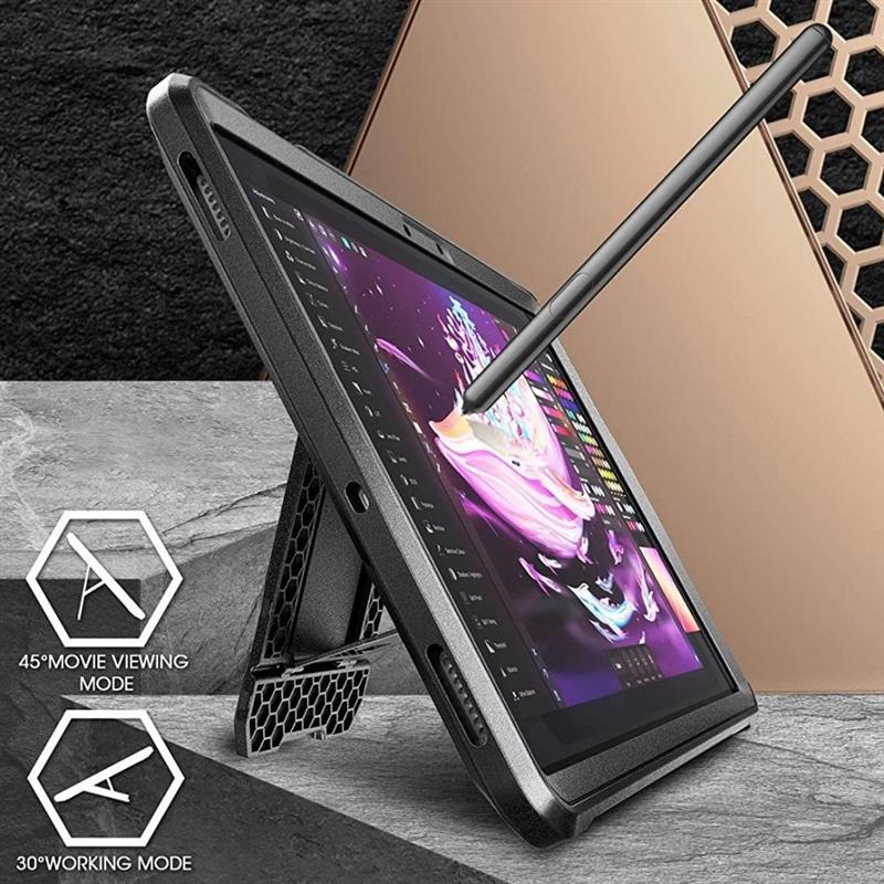 Supcase Hoes geschikt voor Samsung Galaxy Tab S8 S7 - Unicorn Beetle Pro Hoes - Black