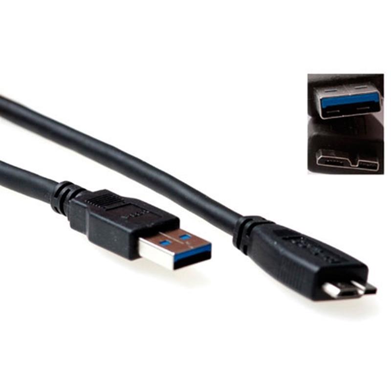 ACT SB3029 USB-kabel 1 m USB 3.2 Gen 1 (3.1 Gen 1) USB A Micro-USB B Zwart