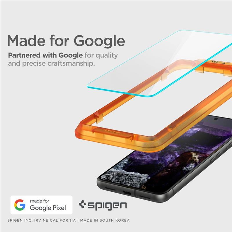 Spigen Screenprotector Google Pixel 8 - Tempered Glas with AlignMaster 2 Pack - Clear