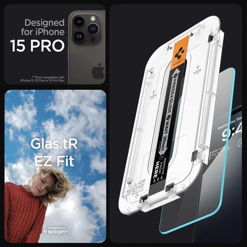 Spigen iP15 Pro Glas tR Transparenc 2P 