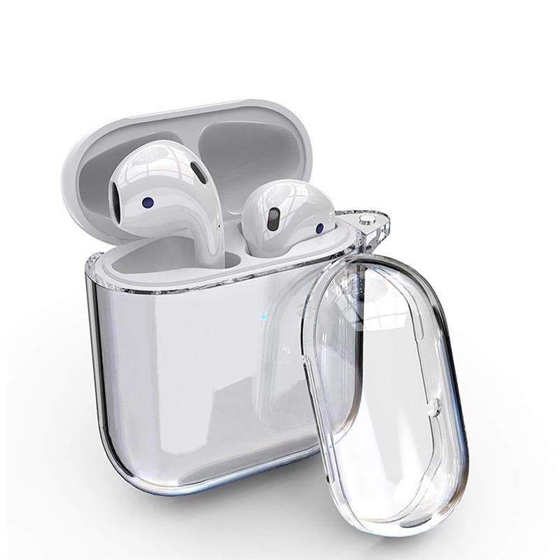 Apple AirPods 1 2 - Soft TPU Case with hook - Clear