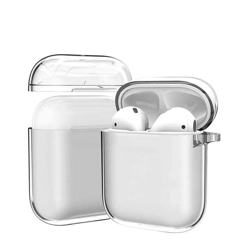 Apple AirPods 1 2 - Soft TPU Case with hook - Clear