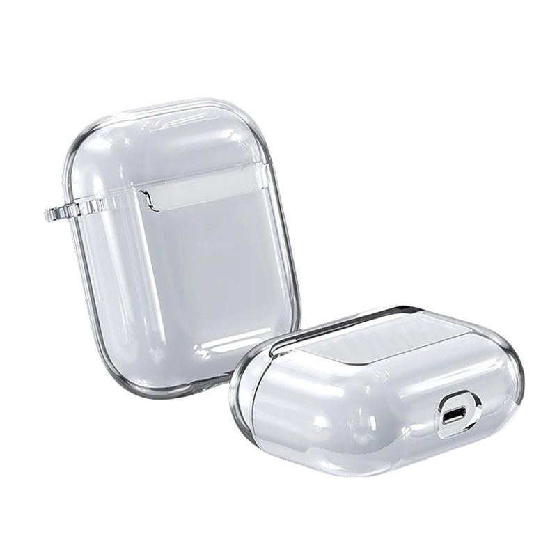 Apple AirPods 1 2 - Soft TPU Case with hook - Clear