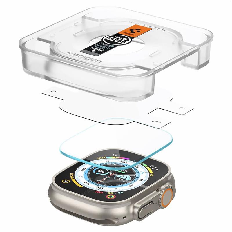 Spigen Screenprotector Apple Watch Ultra 49mm - Tempered Glas with AlignMaster 2 Pack - Clear