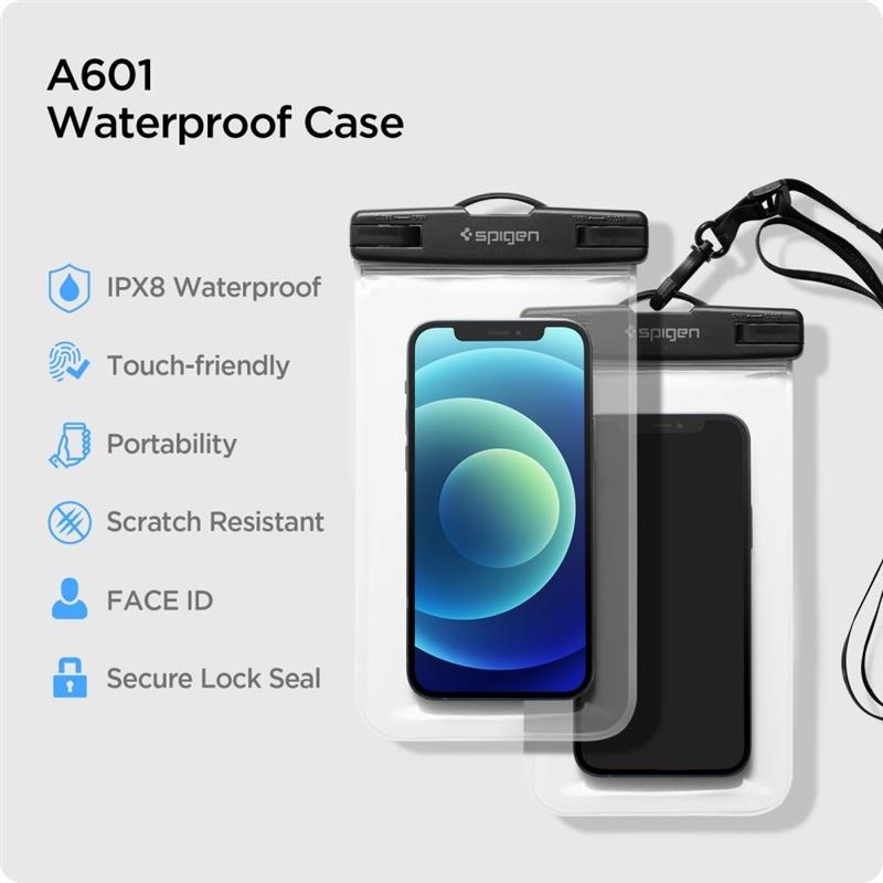 Spigen Waterproof Case - Crystal Clear - 2 Pack - A601