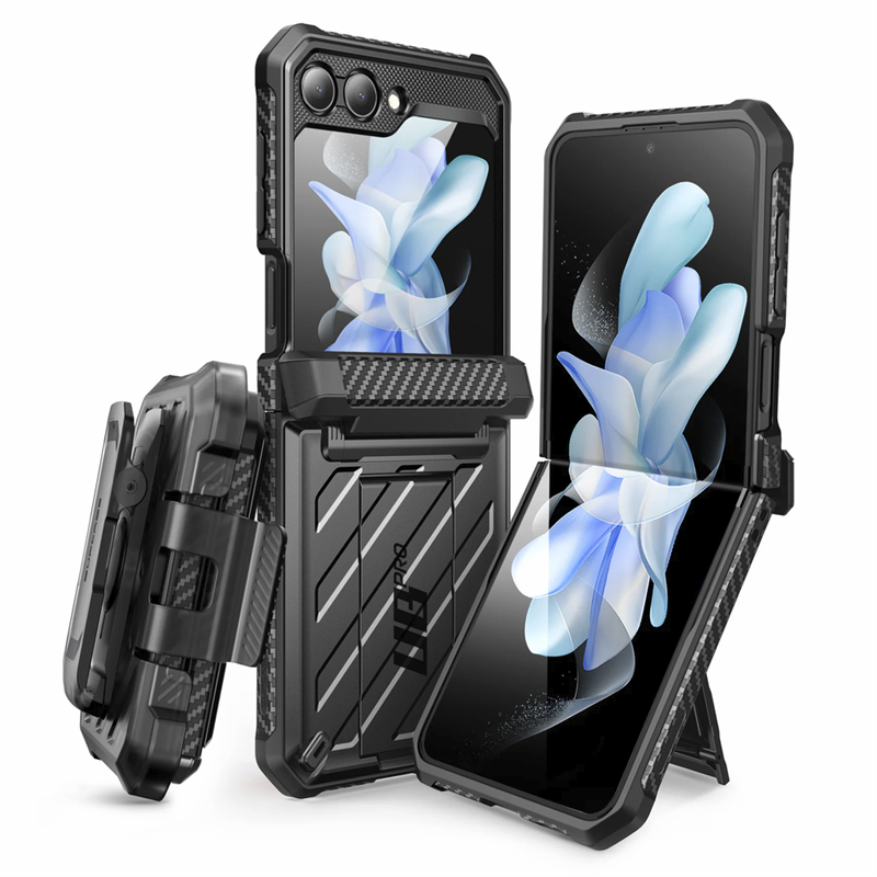 Supcase Case Samsung Galaxy Z Flip5 - Unicorn Beetle Pro Rugged Case Belt Clip - Black