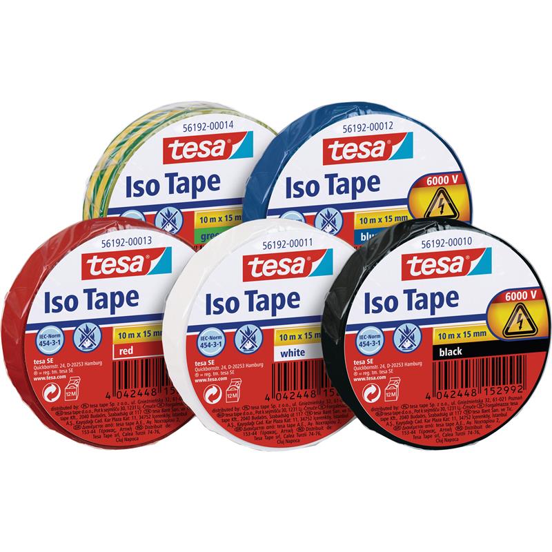 tesa insulating tape 10m x 15mm green yellow