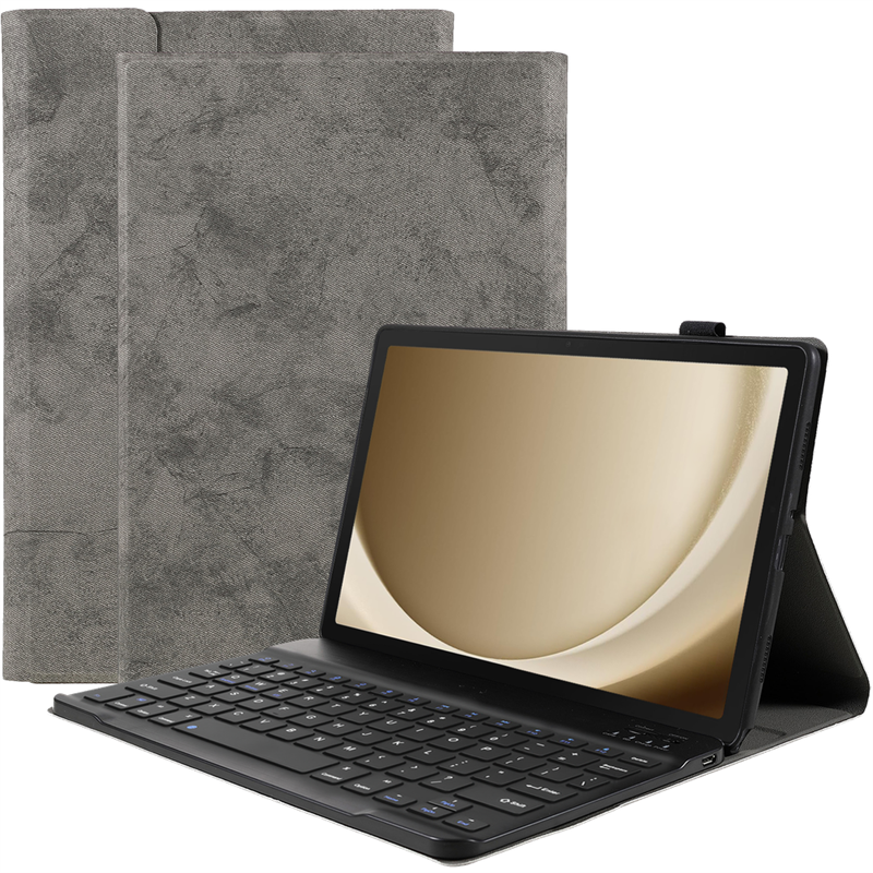 Samsung Galaxy Tab A9 - Premium Bluetooth Keyboard Cover Qwerty - Vintage Grey